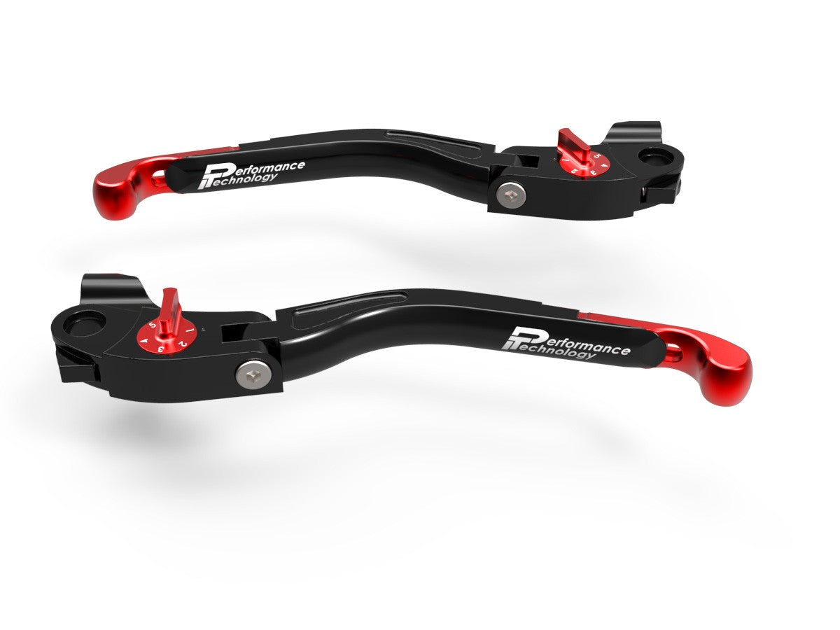 LEA03 - BRAKE / CLUTCH ADJ. LEVERS  ECO GP 2 BLACK-RED