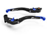 LEA06 - BRAKE / CLUTCH ADJ. LEVERS  ECO GP 2 BLACK-BLUE